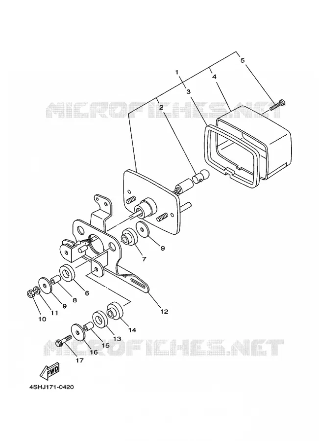 ACHTERLICHT Yamaha QUAD 400 2000 YFM  YFM400FW