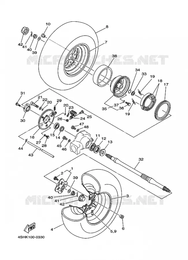 ACHTERWIEL Yamaha QUAD 400 2000 YFM  YFM400FW