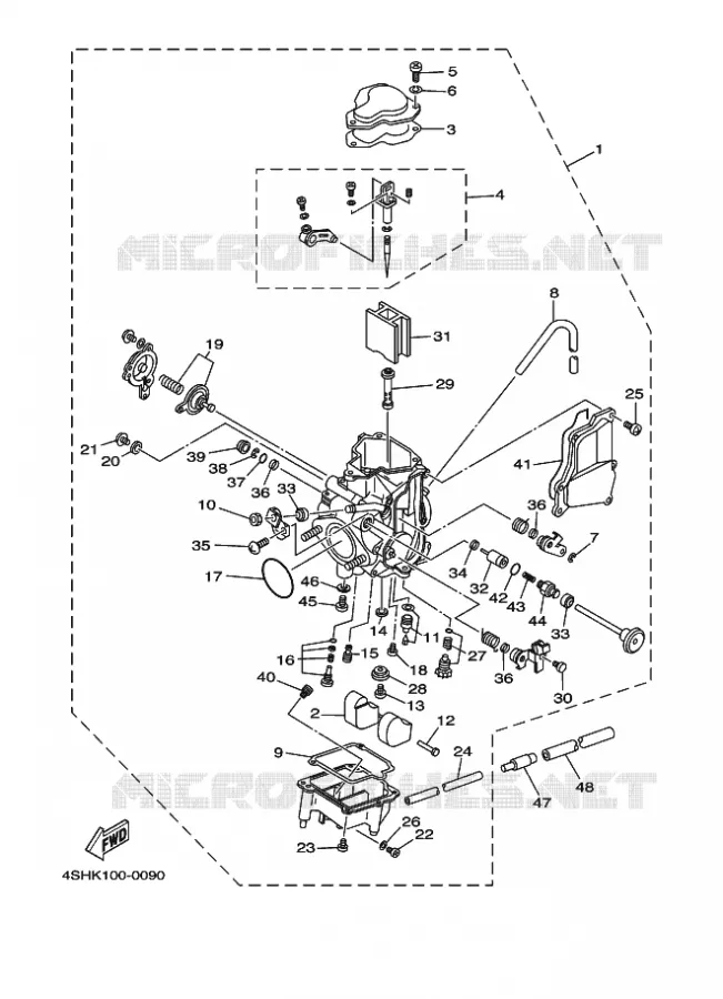 CARBURATEUR  Yamaha QUAD 400 2000 YFM  YFM400FW