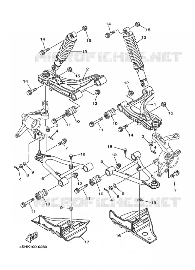 OPHANGING / WIEL VOOR Yamaha QUAD 400 2000 YFM  YFM400FW