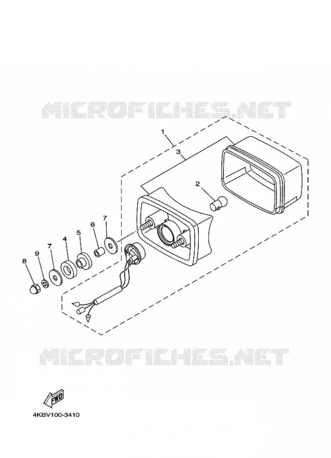 ACHTERLICHT 2 Yamaha QUAD 400 2005 BIG BEAR  YFM400FW YFM400FPT BIG BEAR PRO