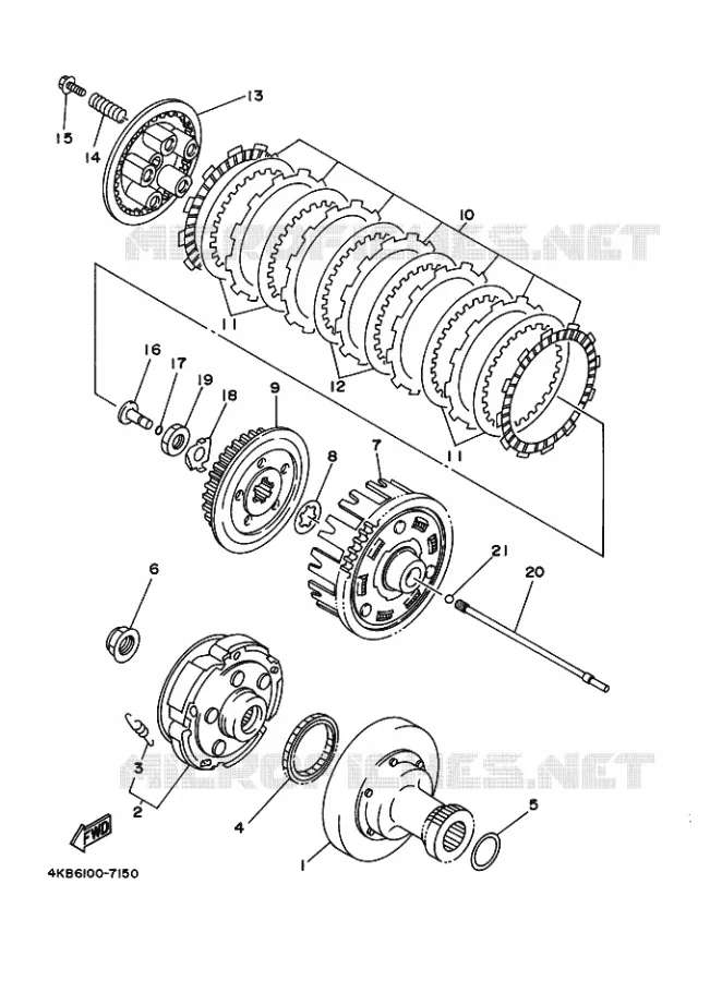 STARTMOTOR KOPPELINGS Yamaha QUAD 400 1999 YFM  YFM400FWB YFM400FWBL