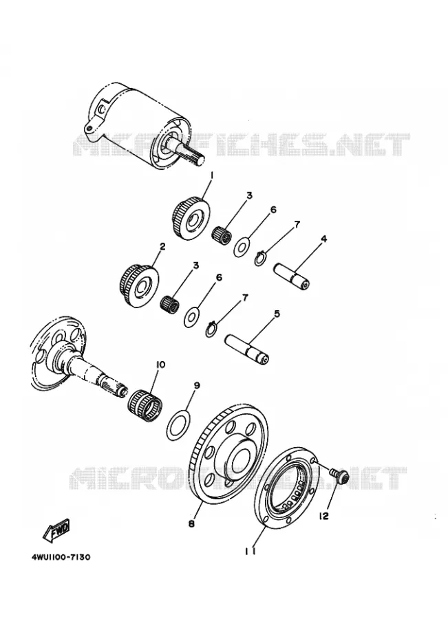 STARTMOTOR KOPPELINGS Yamaha QUAD 400 1999 YFM  YFM400FWB YFM400FWBL
