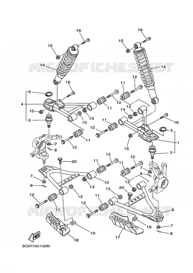 OPHANGING / WIEL VOOR Yamaha QUAD 450 2009 WOLVERINE 4WD  YFM450FAS WOLVERINE 4WD