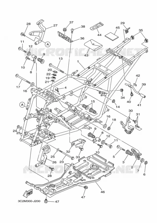 FRAME Yamaha QUAD 450 2010 WOLVERINE  YFM450FAS