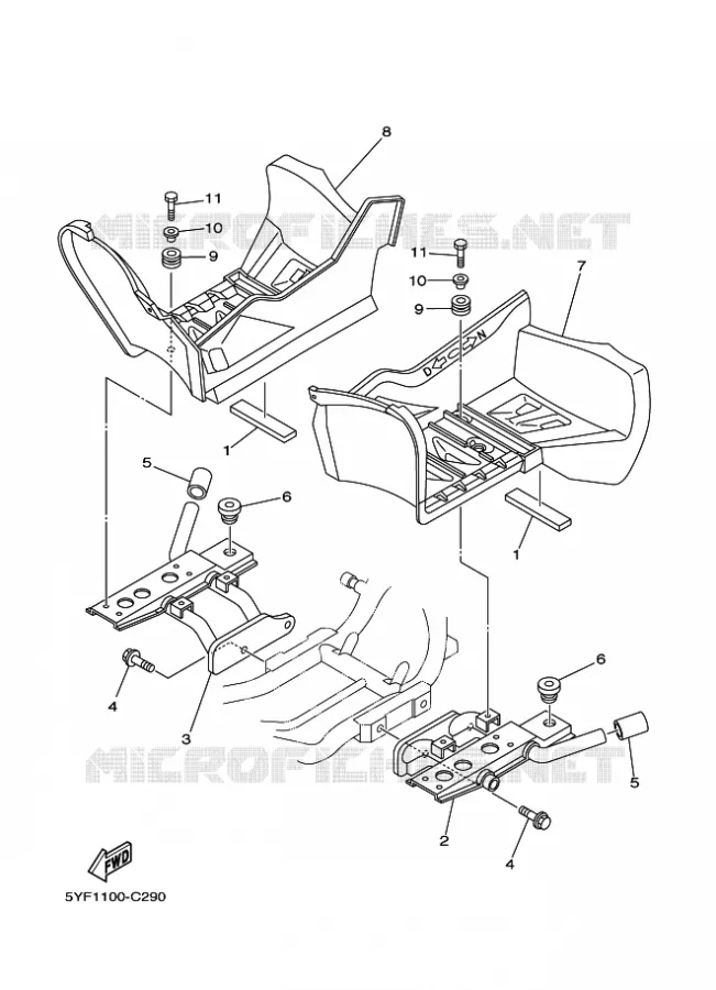 STANDAARD / VOETSTEUN Yamaha QUAD 50 2004 RAPTOR  YFM50 YFM50S
