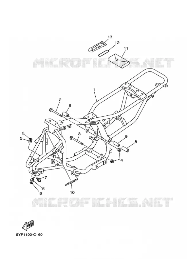 FRAME Yamaha QUAD 50 2005 RAPTOR  YFM50 YFM50RT