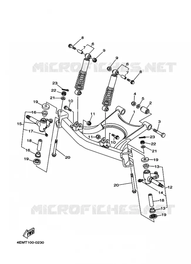 OPHANGING / WIEL VOOR Yamaha QUAD 50 2005 RAPTOR  YFM50 YFM50RT