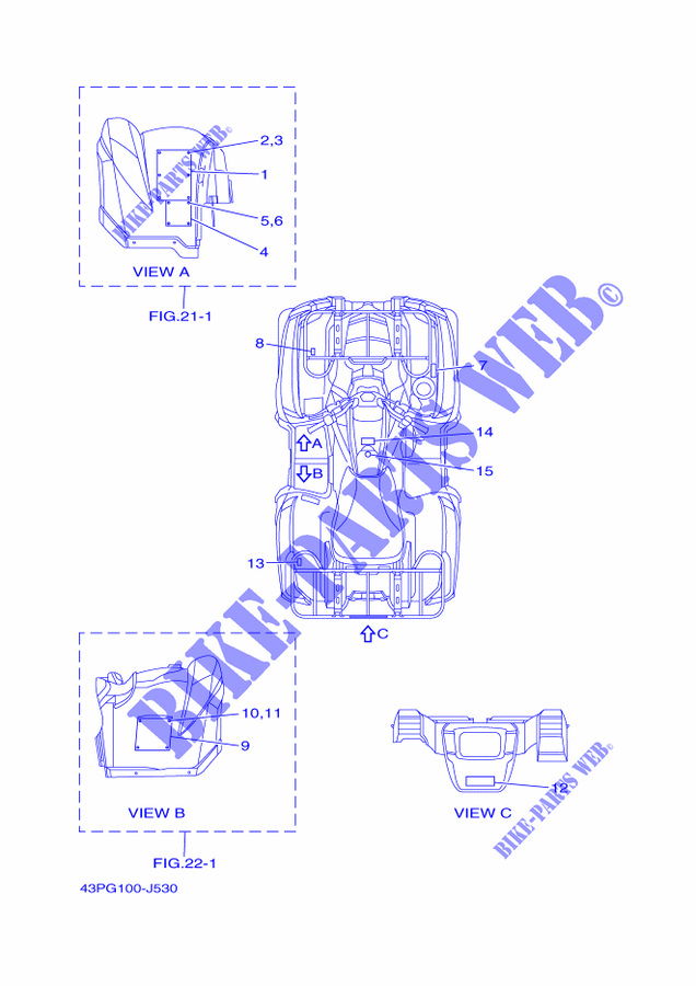 STICKER / LABEL 2 voor Yamaha GRIZZLY 550 POWER STEERING EPS 2010