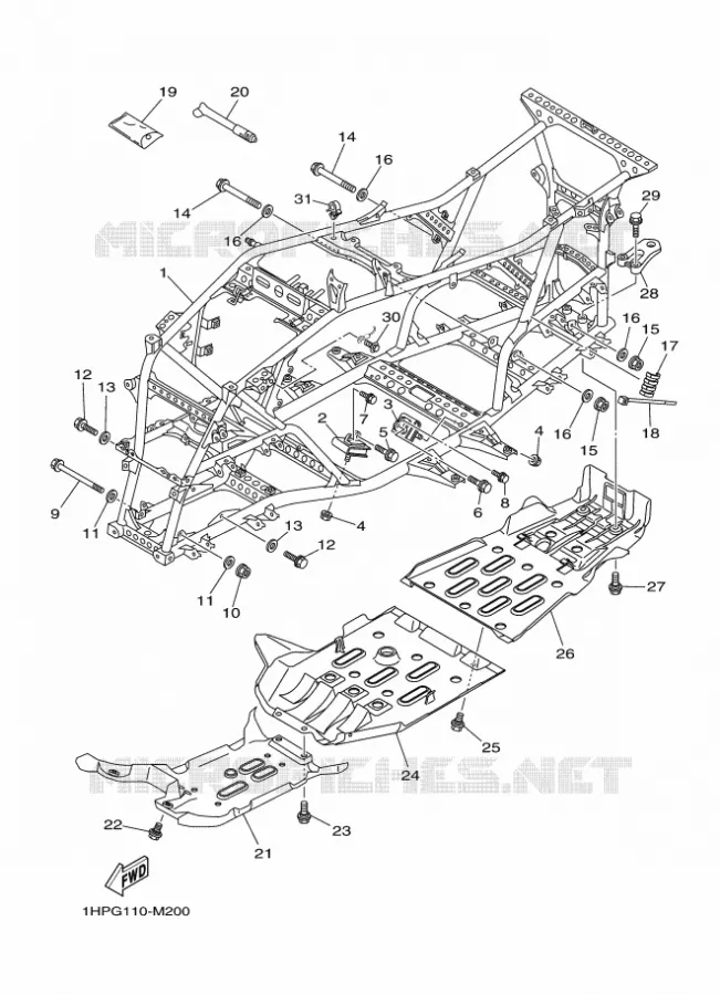 FRAME Yamaha QUAD 550 2013 GRIZZLY  YFM550FWAD YFM5FGPD
