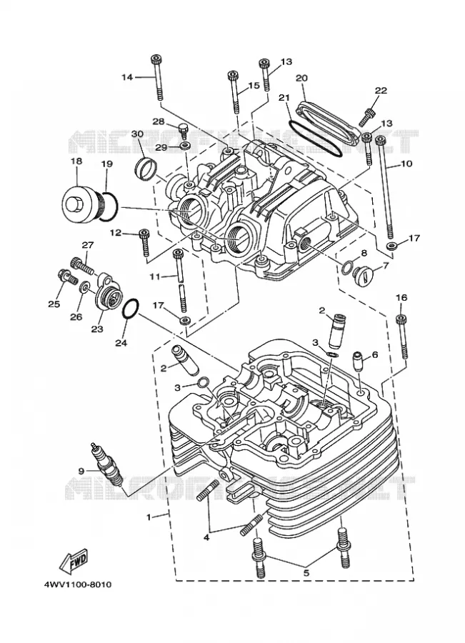 CILINDERKOP Yamaha QUAD 600 2000 YFM  YFM600FWA