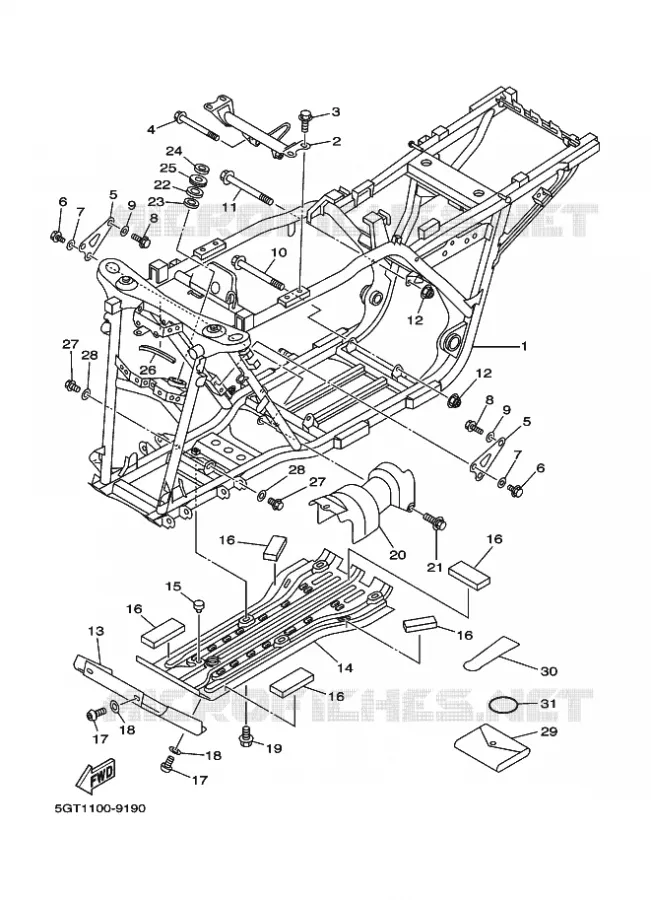 FRAME Yamaha QUAD 600 2000 YFM  YFM600FWA