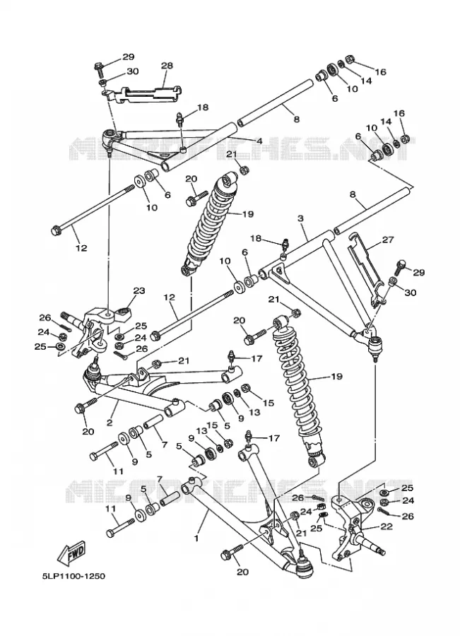 OPHANGING / WIEL VOOR Yamaha QUAD 660 2001 RAPTOR  YFM660R YFM660RN