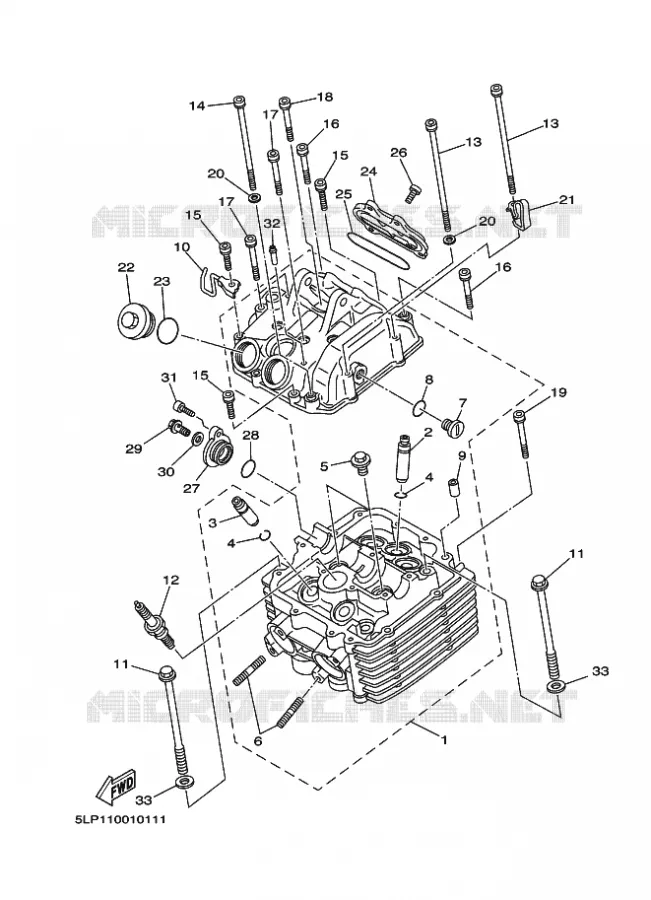 CILINDERKOP Yamaha QUAD 660 2001 RAPTOR  YFM660R