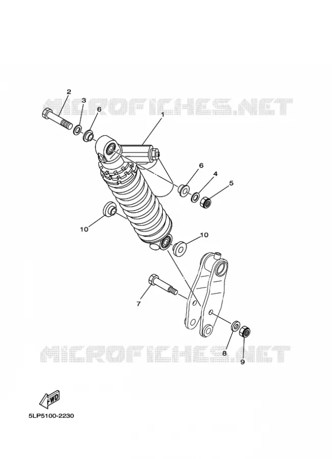 ACHTER SCHOKBREKER Yamaha QUAD 660 2002 RAPTOR  YFM660R YFM660RP