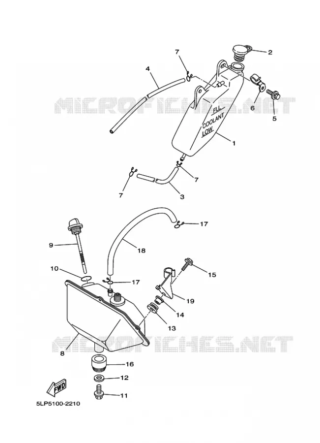 OLIE RESERVOIR Yamaha QUAD 660 2003 RAPTOR  YFM660R YFM660RR