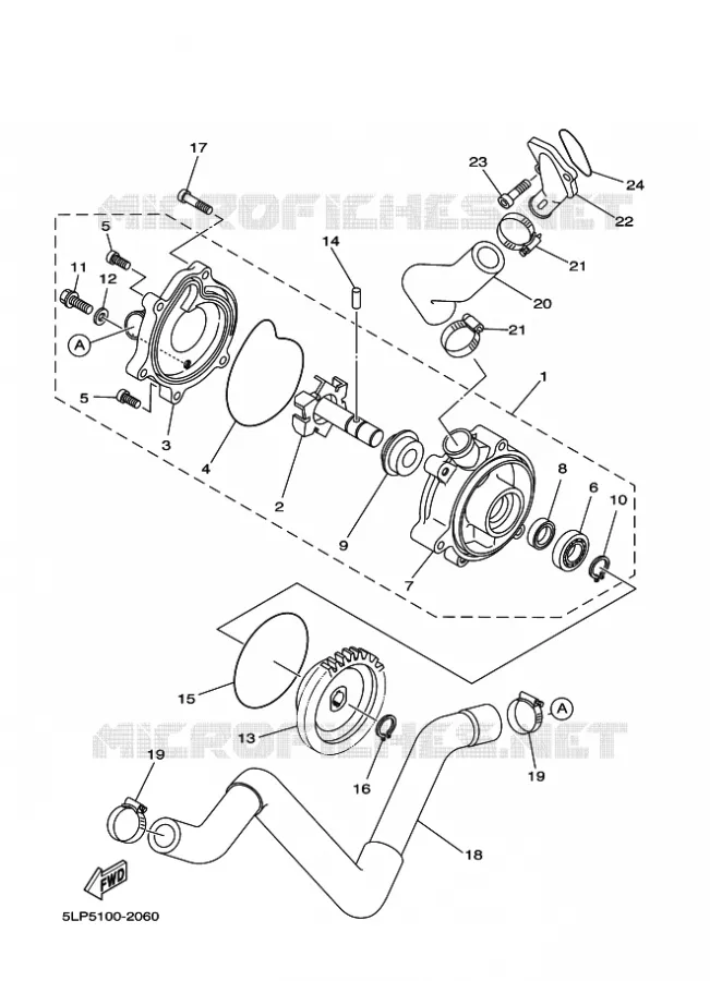 WATERPOMP / SLANGEN Yamaha QUAD 660 2003 RAPTOR  YFM660R YFM660RR