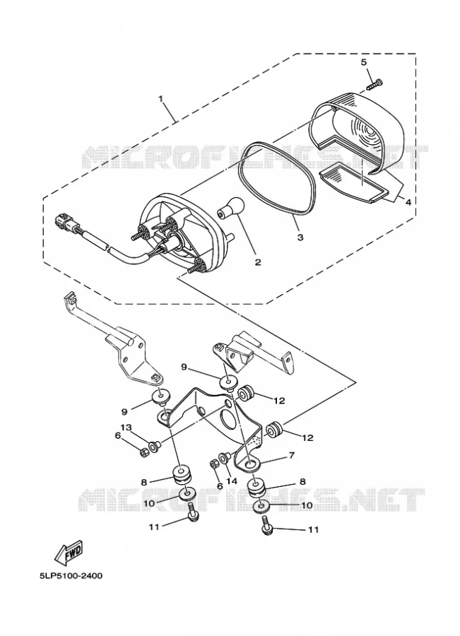 ACHTERLICHT Yamaha QUAD 660 2003 RAPTOR  YFM660R YFM660RLER