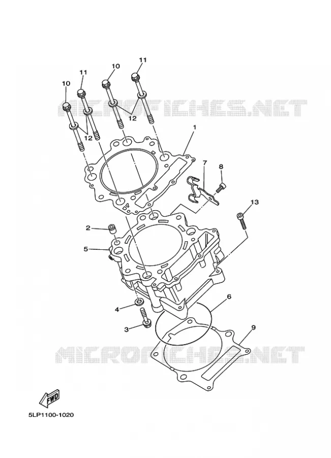 CILINDER Yamaha QUAD 660 2004 RAPTOR  YFM660R YFM660RS