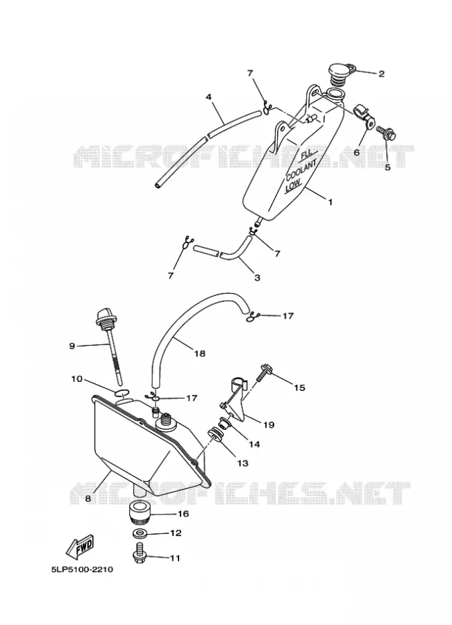 OLIE RESERVOIR Yamaha QUAD 660 2005 RAPTOR  YFM660R YFM660RT