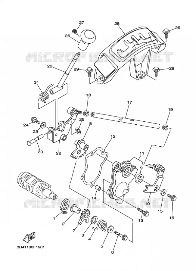 SCHAKEL STANG / PEDAAL Yamaha QUAD 700 2007 GRIZZLY  YFM700FWAD YFM7FGPW GRIZZLY 700 FI