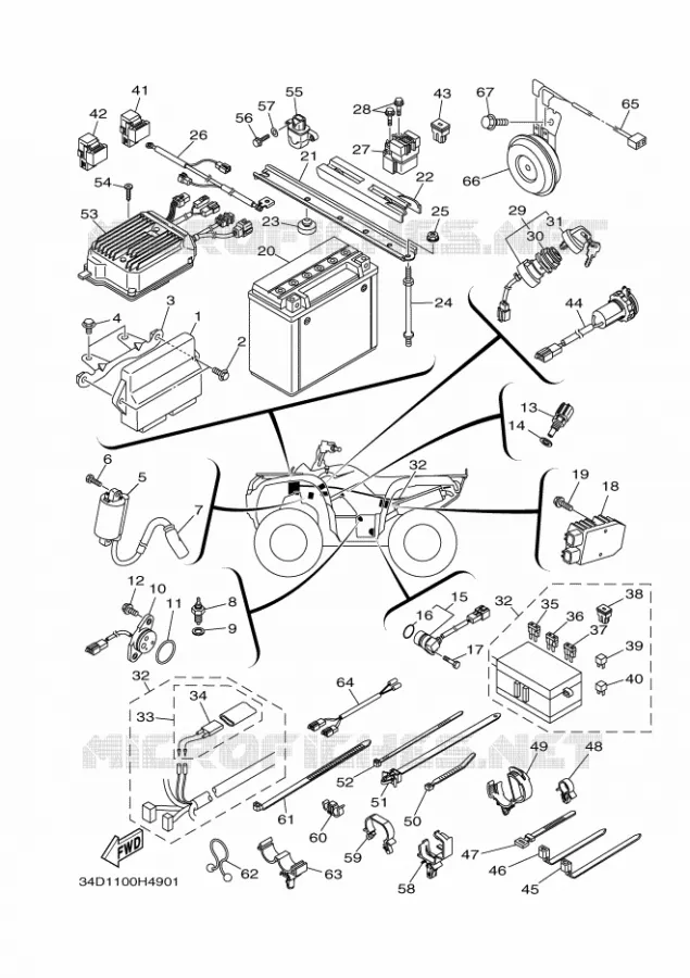 ELECTRISCH 1 Yamaha QUAD 700 2010 GRIZZLY  YFM700FWAD
