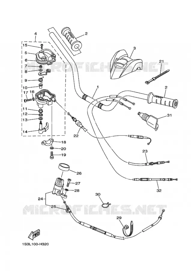 STUUR / KABEL Yamaha QUAD 700 2010 RAPTOR  YFM700R SE