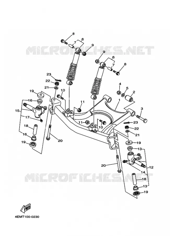 OPHANGING / WIEL VOOR Yamaha QUAD 80 2000 RAPTOR  YFM80
