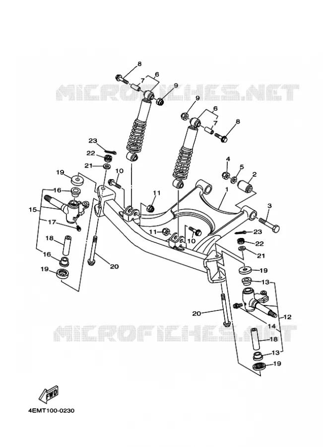 OPHANGING / WIEL VOOR Yamaha QUAD 80 2002 RAPTOR  YFM80W YFM80WP