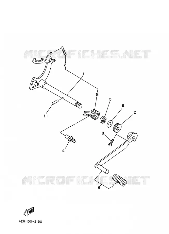 SCHAKEL STANG / PEDAAL Yamaha QUAD 80 2002 RAPTOR  YFM80W YFM80WP