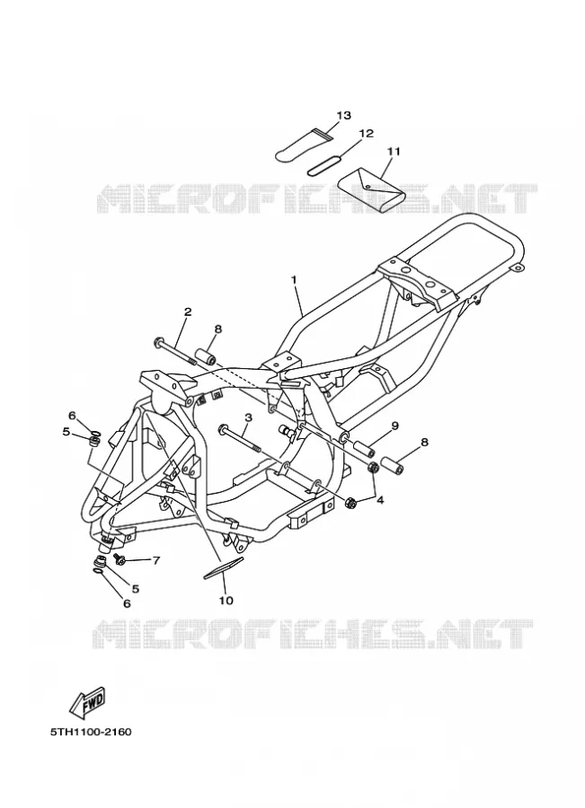 FRAME Yamaha QUAD 80 2003 RAPTOR  YFM80W YFM80WR