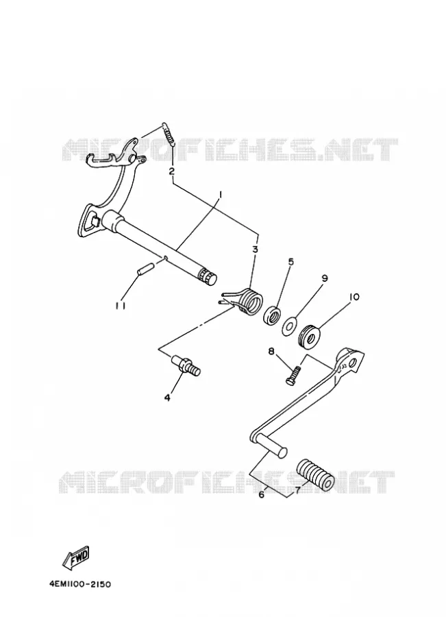 SCHAKEL STANG / PEDAAL Yamaha QUAD 80 2003 RAPTOR  YFM80W YFM80WR