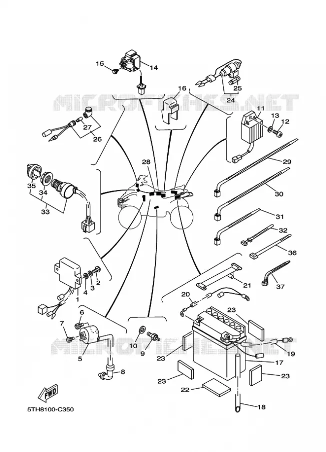 ELECTRISCH 1 Yamaha QUAD 80 2004 RAPTOR  YFM80W YFM80WS