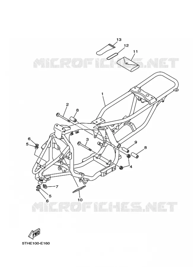 FRAME Yamaha QUAD 80 2006 RAPTOR  YFM80W YFM80RV