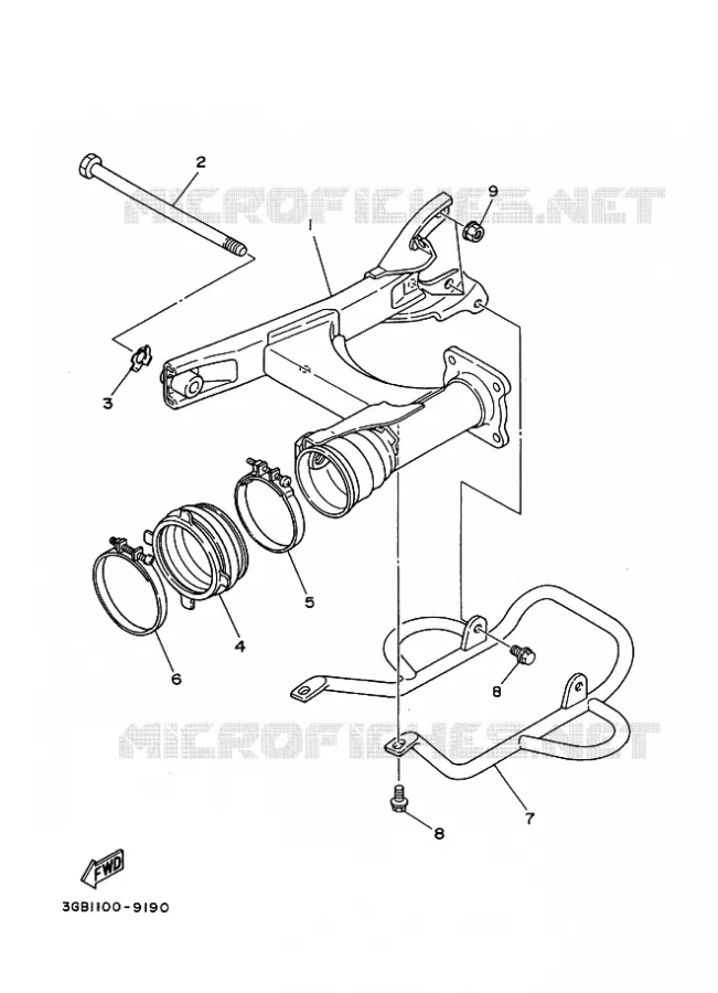 ACHTERBRUG Yamaha QUAD 80 2007 RAPTOR  YFM80W YFM80