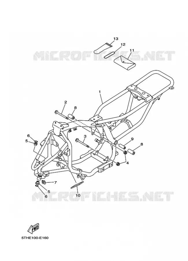 FRAME Yamaha QUAD 80 2008 RAPTOR  YFM80W YFM80