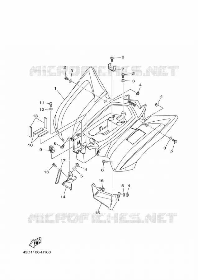 ACHTERSPATBORD  Yamaha QUAD 90 2011 RAPTOR  YFM90R