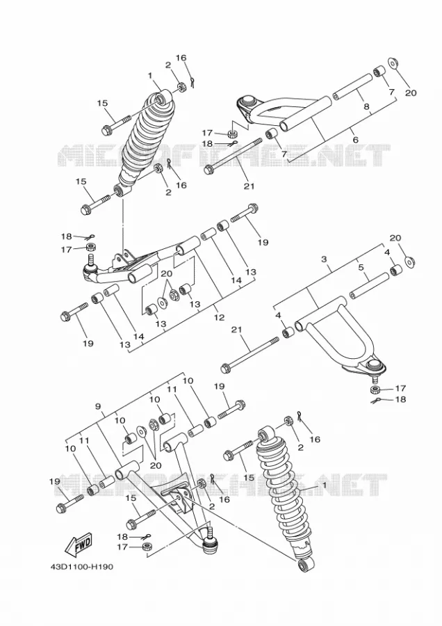 OPHANGING / WIEL VOOR Yamaha QUAD 90 2012 RAPTOR  YFM90R