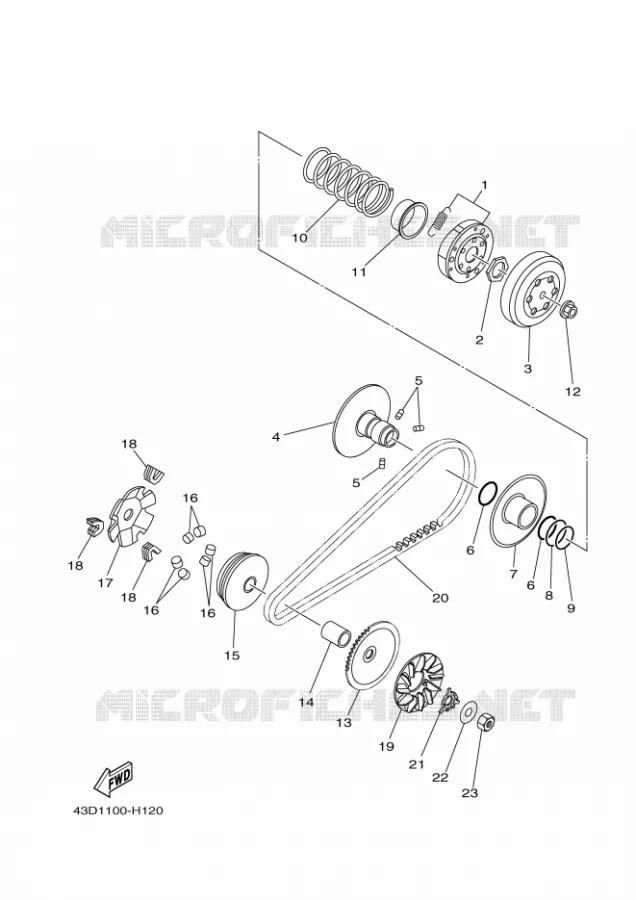 STARTMOTOR KOPPELINGS Yamaha QUAD 90 2012 RAPTOR  YFM90R