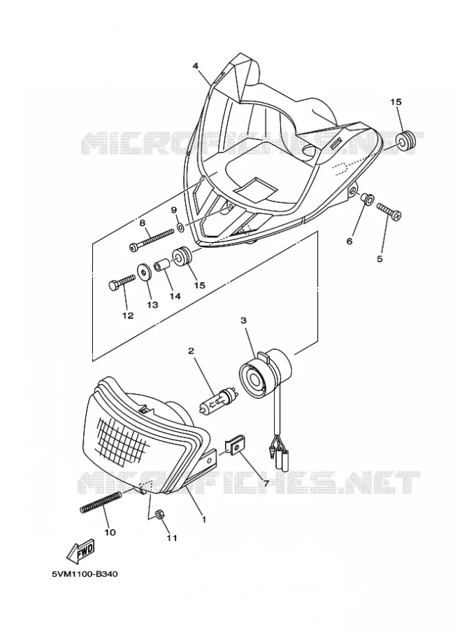 KOPLAMP Yamaha QUAD 200 2004 BLASTER  YFS200 YFS200S BLASTER