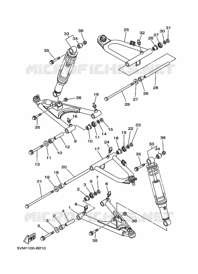 OPHANGING / WIEL VOOR Yamaha QUAD 200 2005 BLASTER  YFS200 YFS200T BLASTER