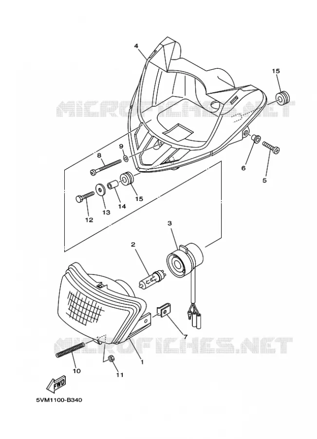 KOPLAMP Yamaha QUAD 200 2005 BLASTER  YFS200 YFS200T BLASTER