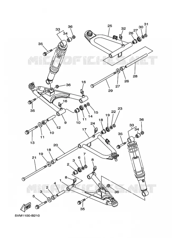 OPHANGING / WIEL VOOR Yamaha QUAD 200 2006 BLASTER  YFS200 YFS200V BLASTER SPECIAL EDITION