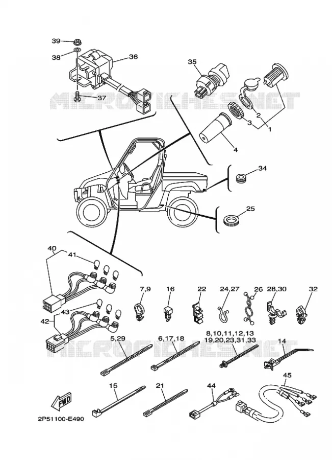 ELECTRISCH 2 Yamaha SIDE BY SIDE 450 2006 RHINO  YXR450F YXR45FAV RHINO 450