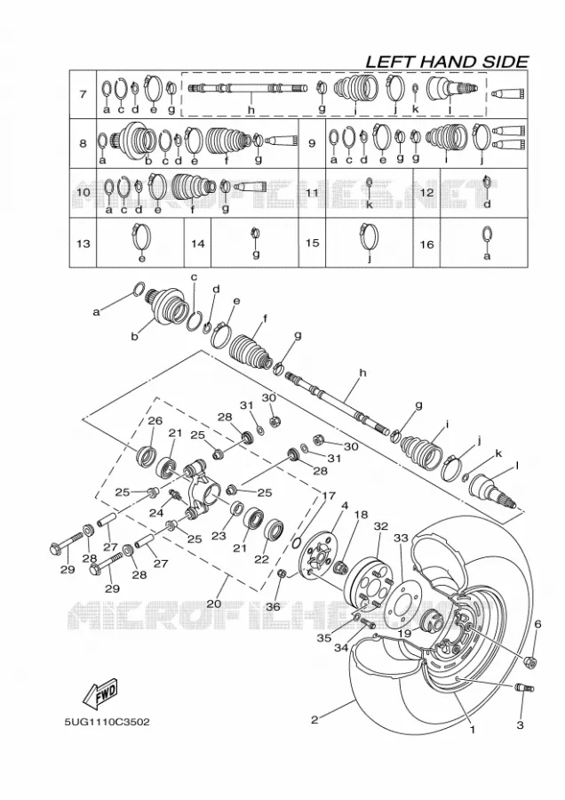 ACHTERWIEL Yamaha SIDE BY SIDE 660 2004 RHINO  YXR660F YXR660FAS RHINO 660