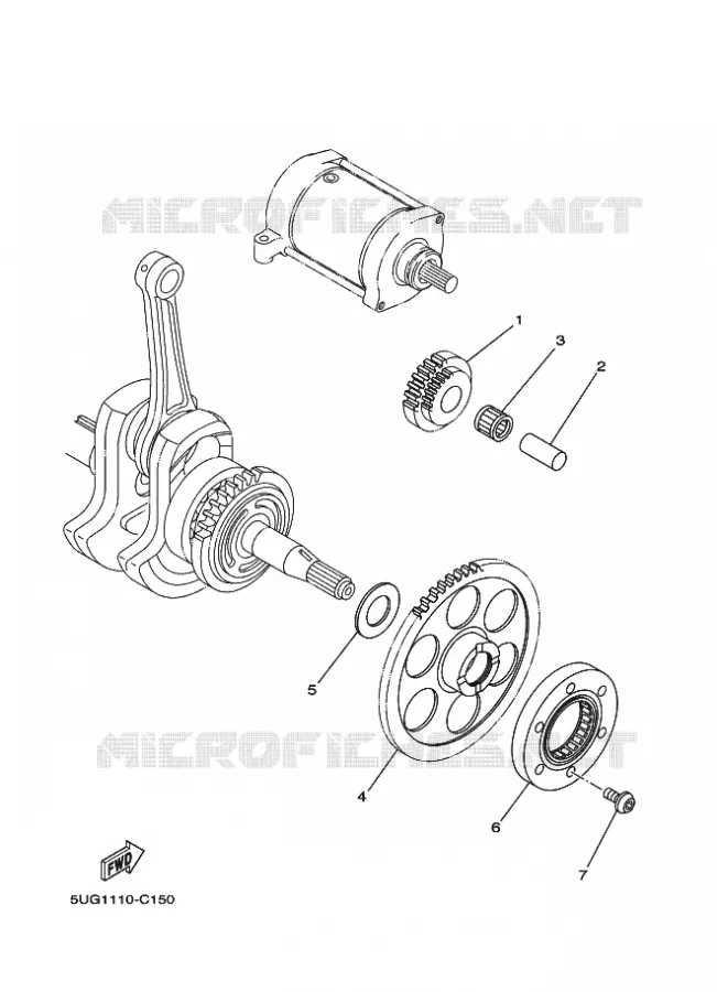 STARTMOTOR KOPPELINGS Yamaha SIDE BY SIDE 660 2004 RHINO  YXR660F YXR660FAS RHINO 660