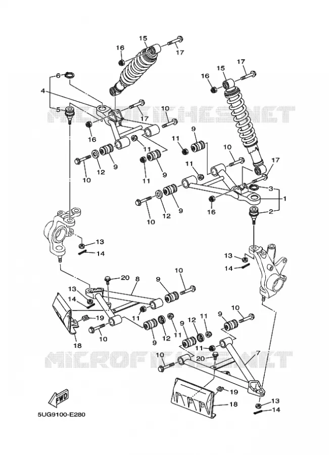 OPHANGING / WIEL VOOR Yamaha SIDE BY SIDE 660 2006 RHINO  YXR660F YXR66FAV RHINO