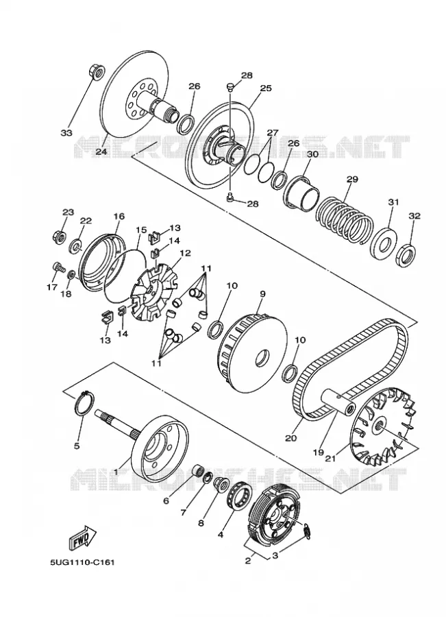 STARTMOTOR KOPPELINGS Yamaha SIDE BY SIDE 660 2006 RHINO  YXR660F YXR66FAV RHINO
