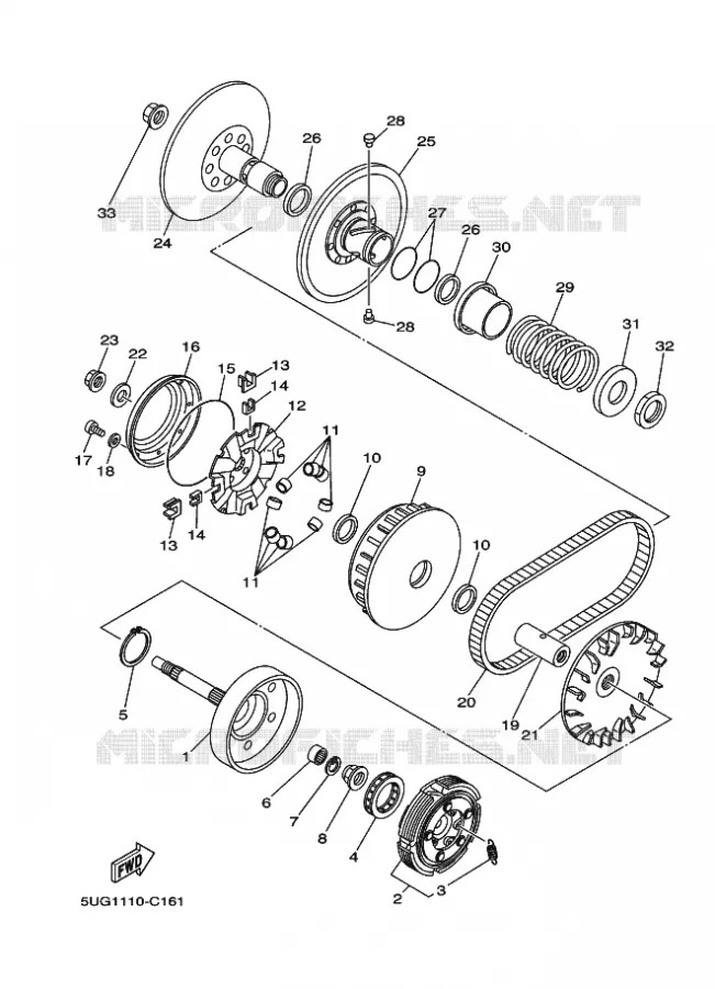 STARTMOTOR KOPPELINGS Yamaha SIDE BY SIDE 660 2007 RHINO  YXR660F YXR66FW RHINO