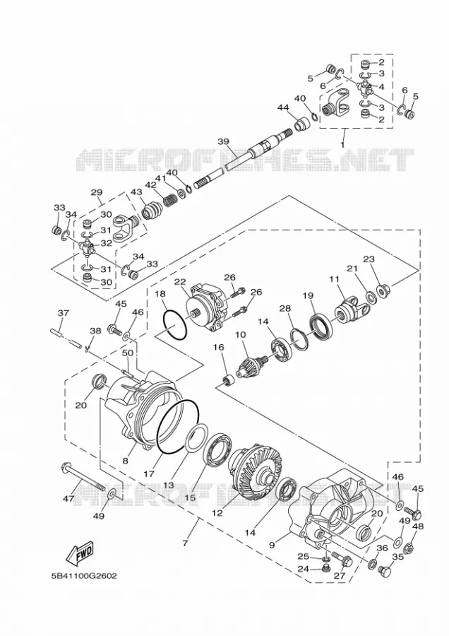 DIFFERENTIEEL VOOR Yamaha SIDE BY SIDE 700 2008 RHINO  YXR700F YXR70FSP2X RHINO 700 FI